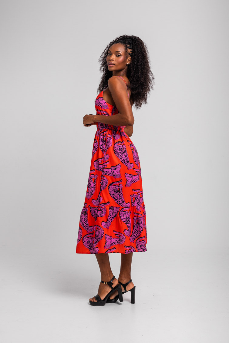 vestido-midi-bustier-naranja-y-panteras-rosas-pink-panther (2)