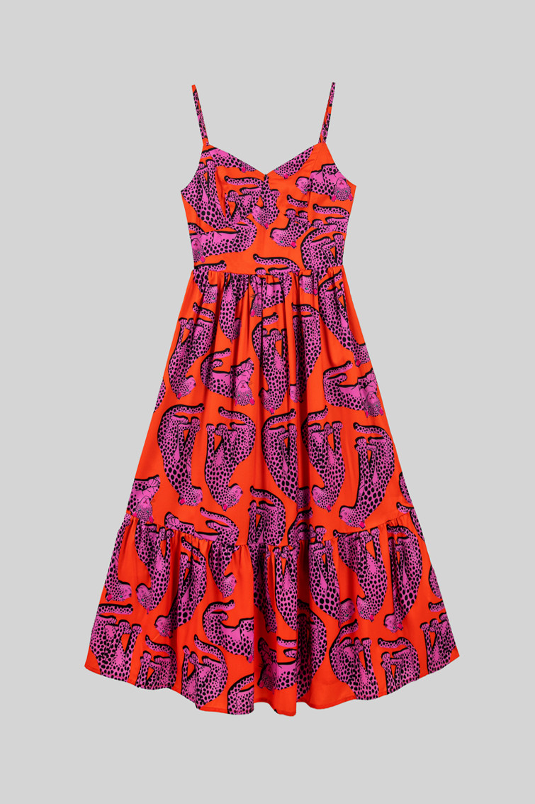 vestido-midi-bustier-naranja-y-panteras-rosas-pink-panther (7)